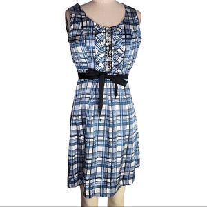 Plaid beaded dress XS